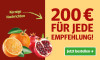 Anzeige für ein Zeitungsabonnement. Text: "200 € für jede Empfehlung!" und Button „Jetzt bestellen“.